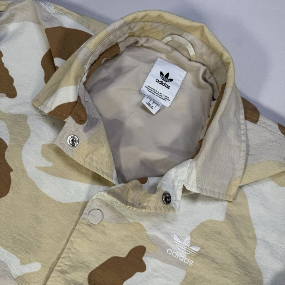 Adidas Originals Camouflage Coach Jacket Men’s Large Trefoil Logo Streetwear Cam